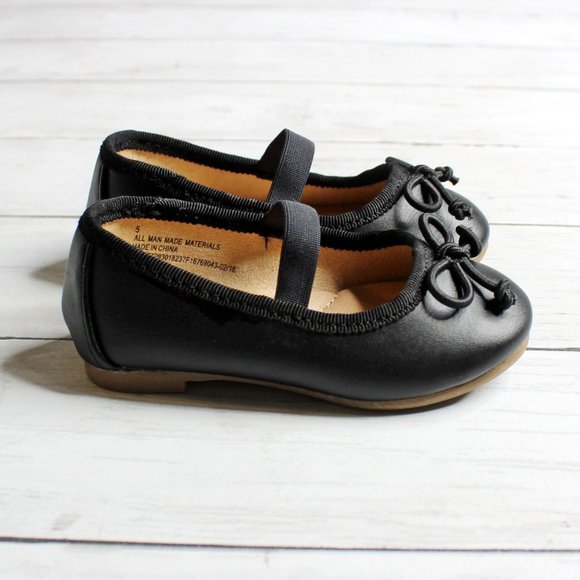 Cat & Jack Baby Girl's Black Size 5 Ballet Dress Shoes Infant - Picture 1 of 4